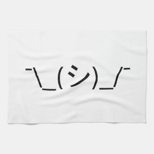 Oops Shrug Emoticon ¯\_(シ)_/¯ Japanese Kaomoji Tea Towel