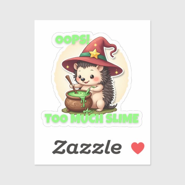 Oops! Too Much Slime – Cute Hedgehog Sticker (Sheet)