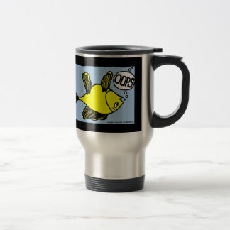 OOPS upside down fish funny cartoon Travel Mug