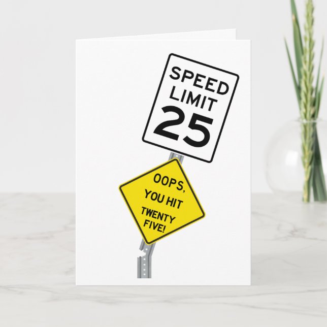 Oops You Hit 25 funny 25th birthday card (Front)