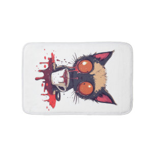 Oopsie Meow Sad Kawaii Cat Coffee Lover Bath Mat