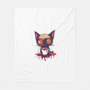 Oopsie Meow – Sad Kawaii Cat Coffee Lover Fleece Blanket