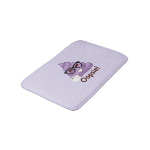 Oopsie Poop! Emoji Purple Bath Mat