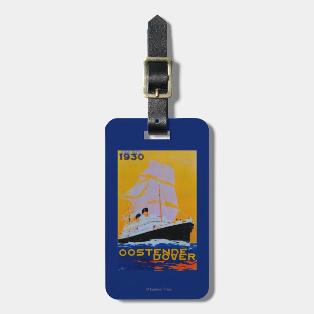 Oostende Dover Vintage PosterEurope Luggage Tag (Front Vertical)