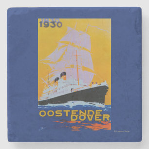 Oostende Dover Vintage PosterEurope Stone Coaster