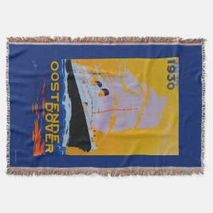Oostende Dover Vintage PosterEurope Throw Blanket