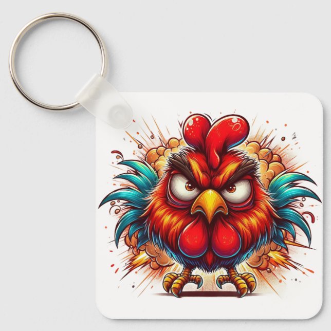 "Oots Rooster" Double Sided Aluminum Keychain (Front)