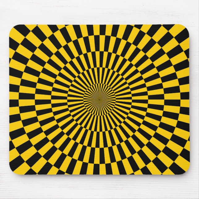 Op Art - Amber and Black Mouse Mat (Front)