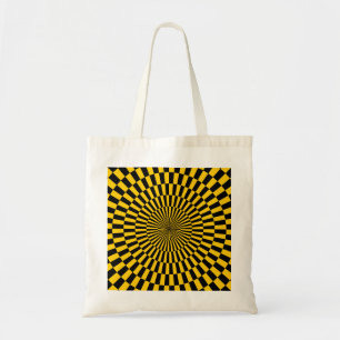 Op Art - Amber and Black Tote Bag