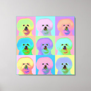 Op Art - Bichon Frise Canvas Print