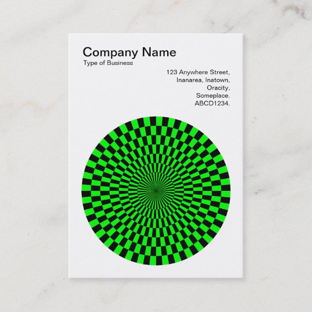 Op Art - Black and Green Business Card (Front)
