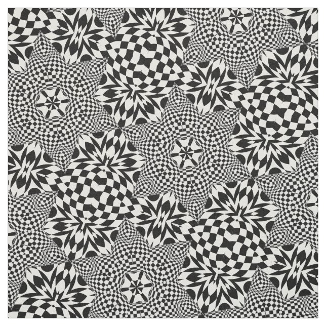 Op Art Black and White Fabric (Swatch)