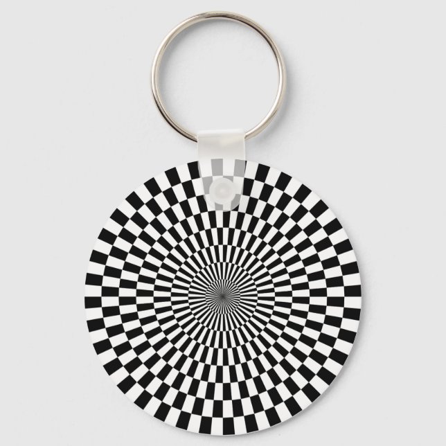 Op Art - Black and White Key Ring (Front)