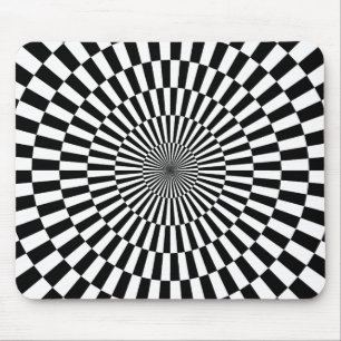 Op Art - Black and White Mouse Mat