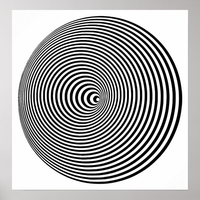 Op art Concentric Circles Poster (Front)