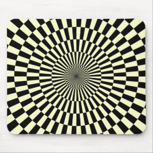 Op Art - Cream and Black Mouse Mat