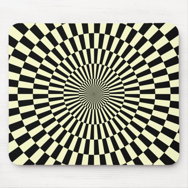 Op Art - Cream and Black Mouse Mat (Front)