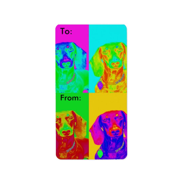 Op Art Dachshund Label (Front)