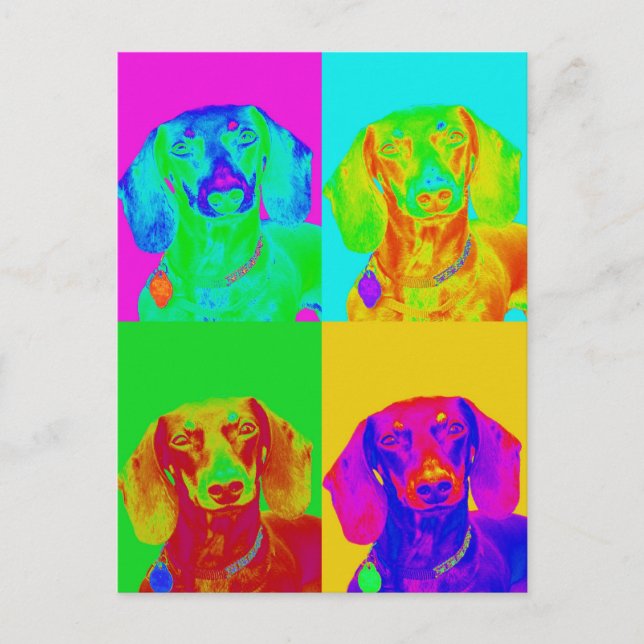 Op Art Dachshund Postcard (Front)