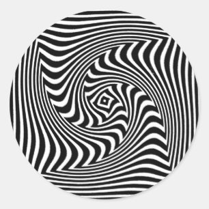 Op Art Design Classic Round Sticker