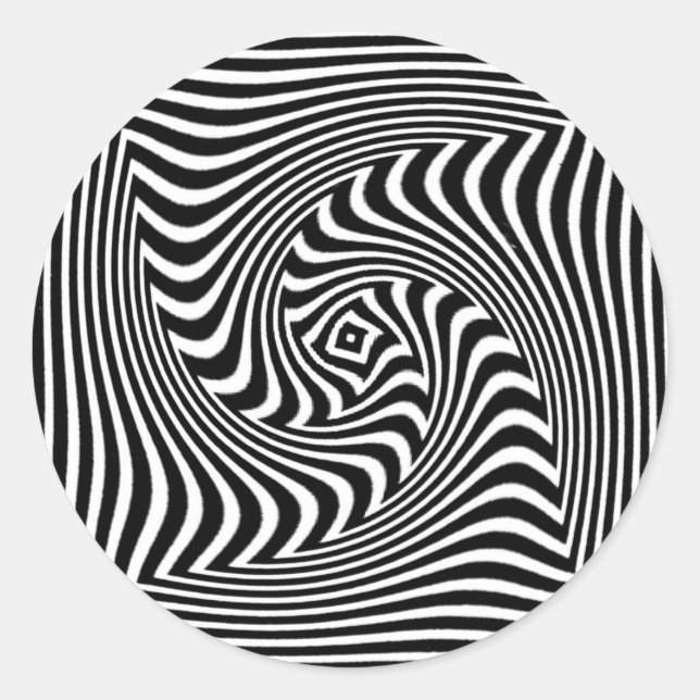 Op Art Design Classic Round Sticker (Front)