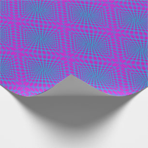 Op-Art Dots Purple and Blue Wrapping Paper