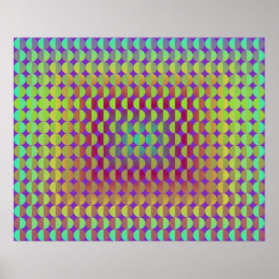 Op Art Facing Each Other Gradient Poster