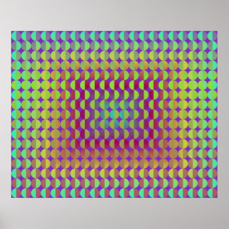 Op Art Facing Each Other Gradient Poster