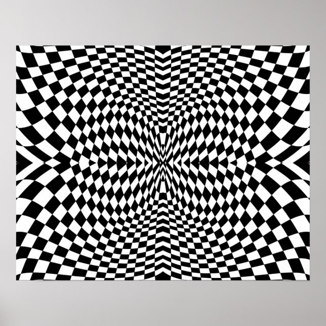 Op-Art Flash Black and White Poster (Front)