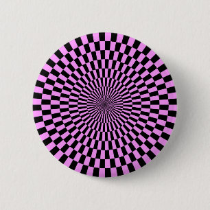 Op Art - Light Violet  and Black 6 Cm Round Badge