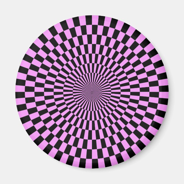 Op Art - Light Violet and Black Magnet (Front)