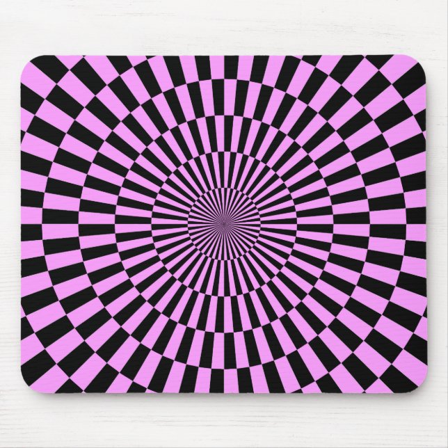 Op Art - Light Violet and Black Mouse Mat (Front)