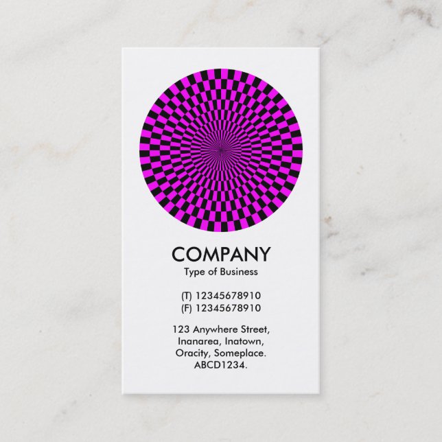 Op Art - Magenta and Black Business Card (Front)