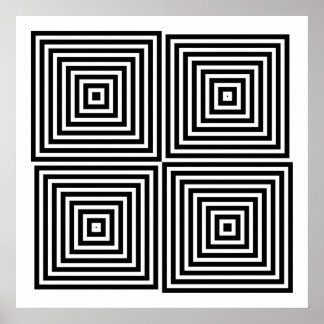 Op Art Only Symmetrical Shapes 08 Poster