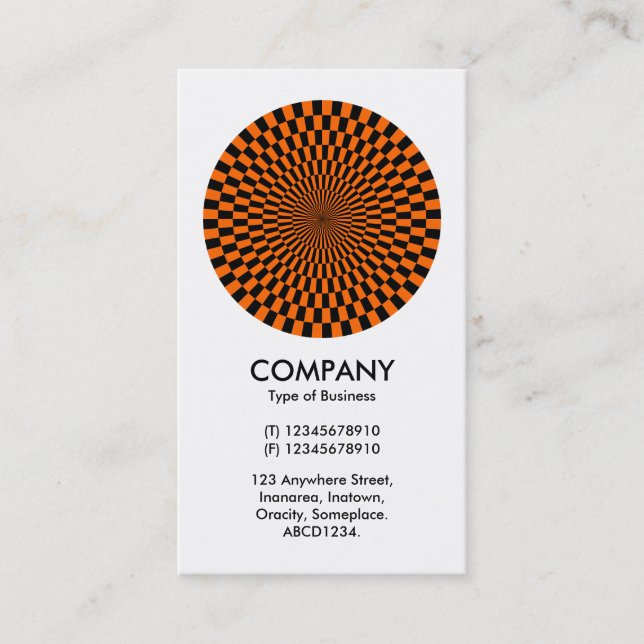 Op Art - Orange and Black Business Card (Front)