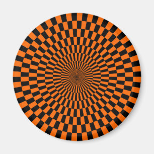 Op Art - Orange and Black Magnet