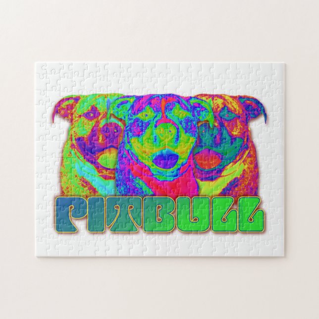 Op Art Pitbull Jigsaw Puzzle (Horizontal)