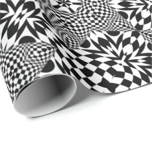Op-Art Prix Madhi Black and White Wrapping Paper