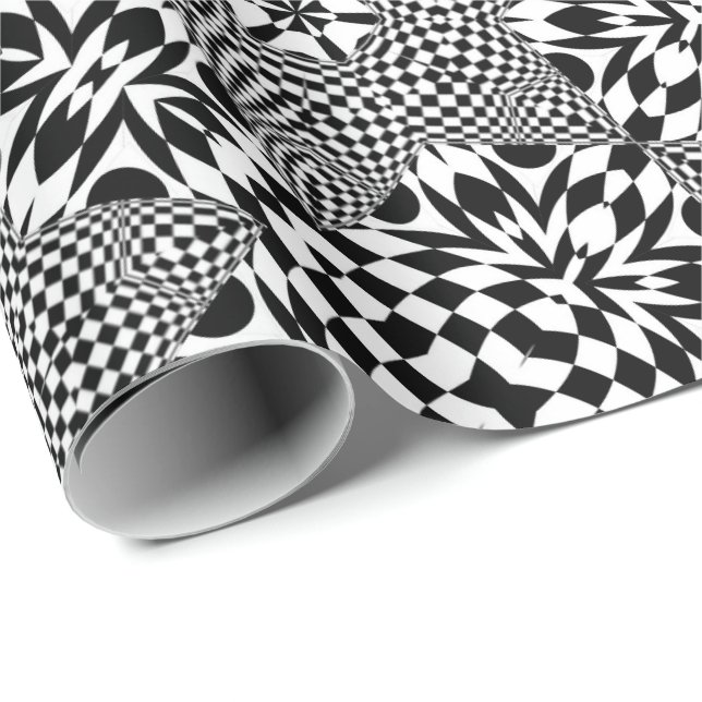 Op-Art Prix Madhi Black and White Wrapping Paper (Roll Corner)