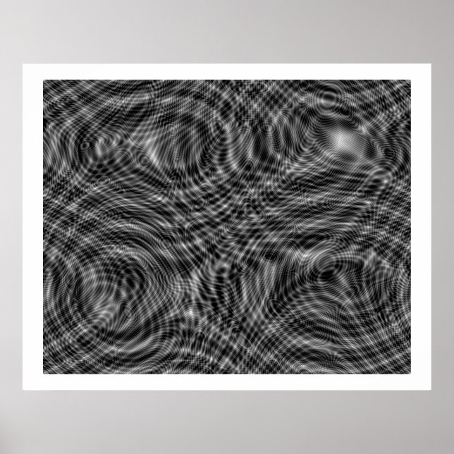 Op Art Random Moire Waves 01 Seamless Poster (Front)