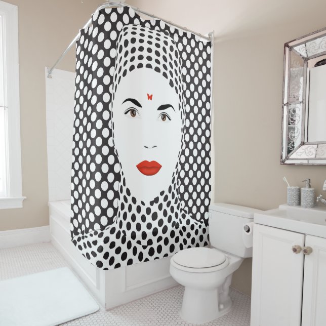 Op art shower curtain (In Situ)