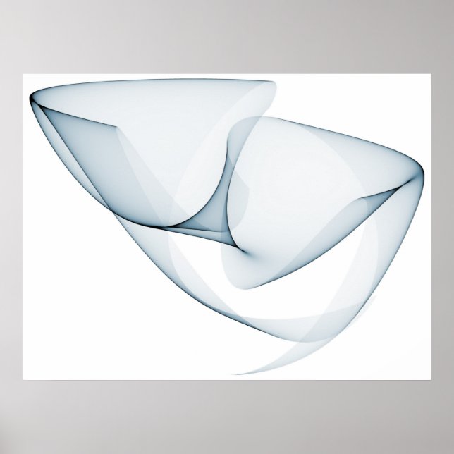 Op Art Sine Curves Seven Light Bue Poster (Front)