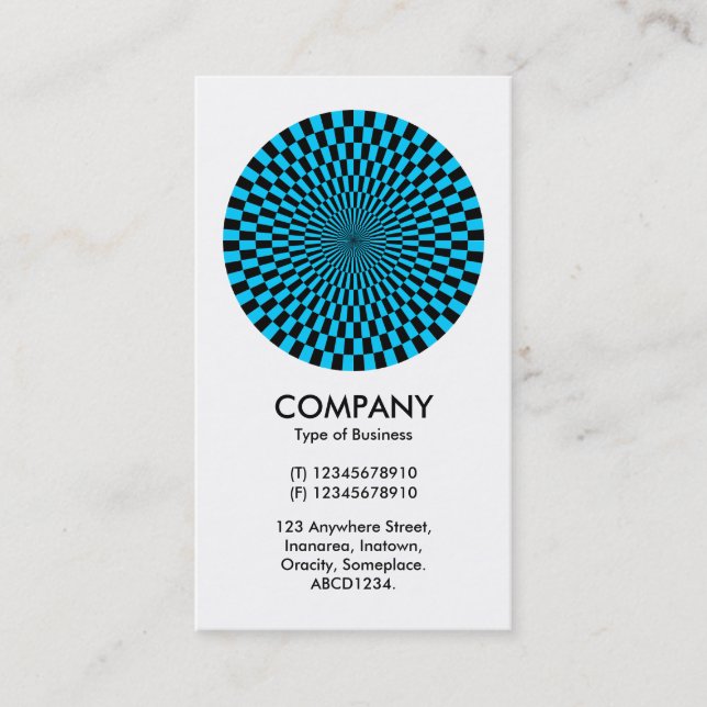 Op Art - Sky Blue and Black Business Card (Front)