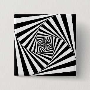 Op Art Spiral 15 Cm Square Badge