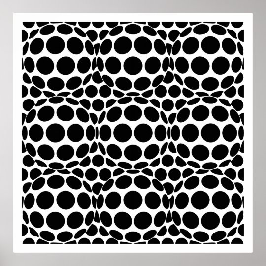 Op Art Spots and Spheres - Black and White Poster | Zazzle.co.uk