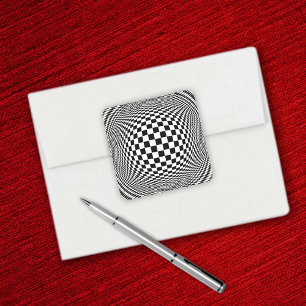 Op Art Square Sticker