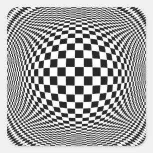 Op Art Square Sticker