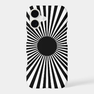 Op Art Sunburst – Black & White Abstract Poster