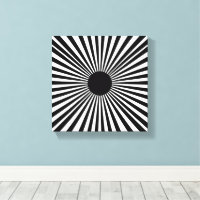 Op Art Sunburst – Black & White Abstract Poster