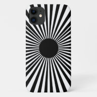 Op Art Sunburst – Black & White Abstract Poster